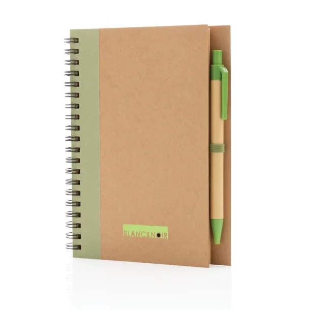  Kraft spiral notebook with pen - XD Collection 45533C 