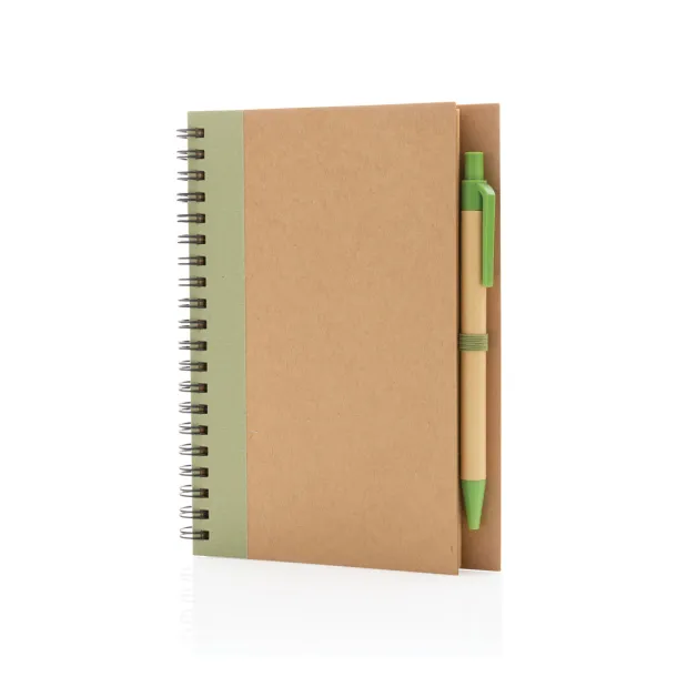  Kraft spiral notebook with pen - XD Collection 45533C 