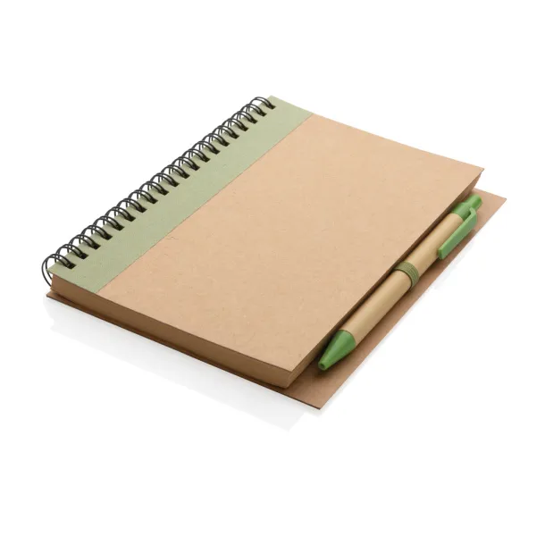  Kraft spiral notebook with pen - XD Collection 45533C 