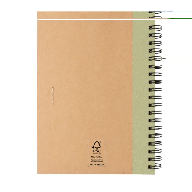  Kraft spiral notebook with pen - XD Collection 45533C 