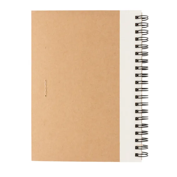  Kraft spiral notebook with pen - XD Collection White 