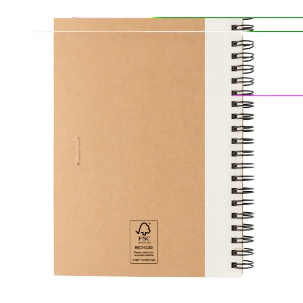  Kraft spiral notebook with pen - XD Collection White 