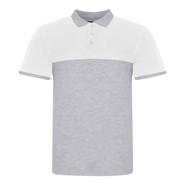  COLOUR BLOCK POLO - Just Polos Moondust Grey White