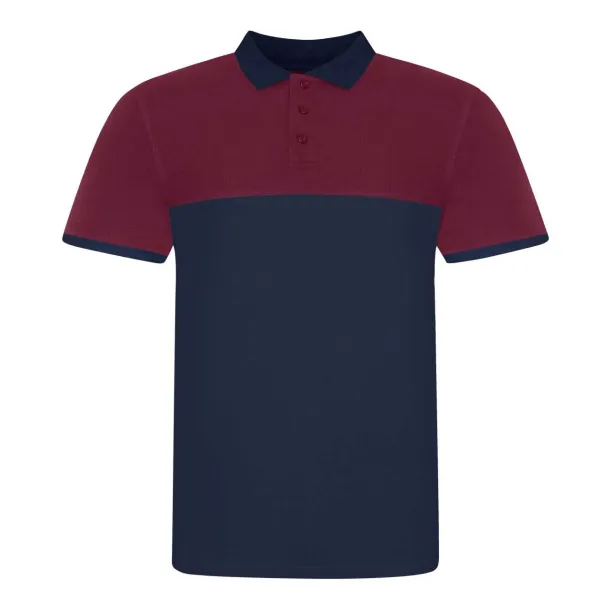  COLOUR BLOCK POLO - Just Polos Oxford Navy Sky Blue
