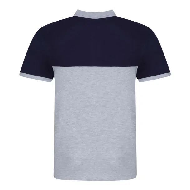  COLOUR BLOCK POLO - Just Polos Moondust Grey Oxford Navy
