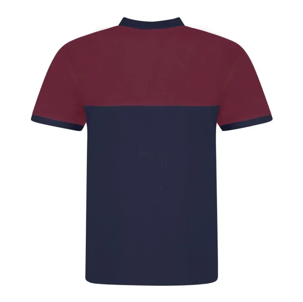  COLOUR BLOCK POLO - Just Polos Oxford Navy Burgundy