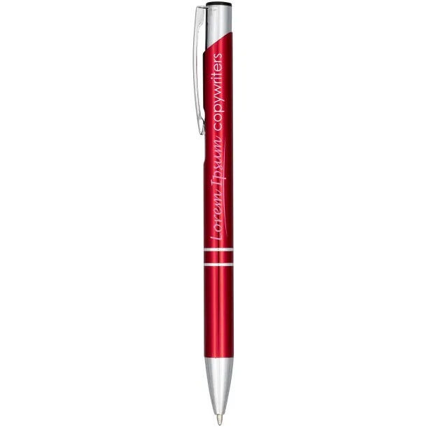 Moneta anodized aluminium click ballpoint pen - Unbranded Red