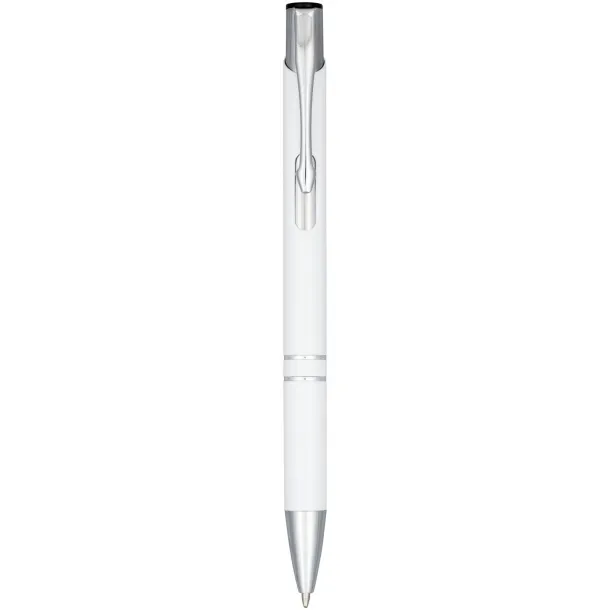 Moneta anodized aluminium click ballpoint pen - Unbranded White