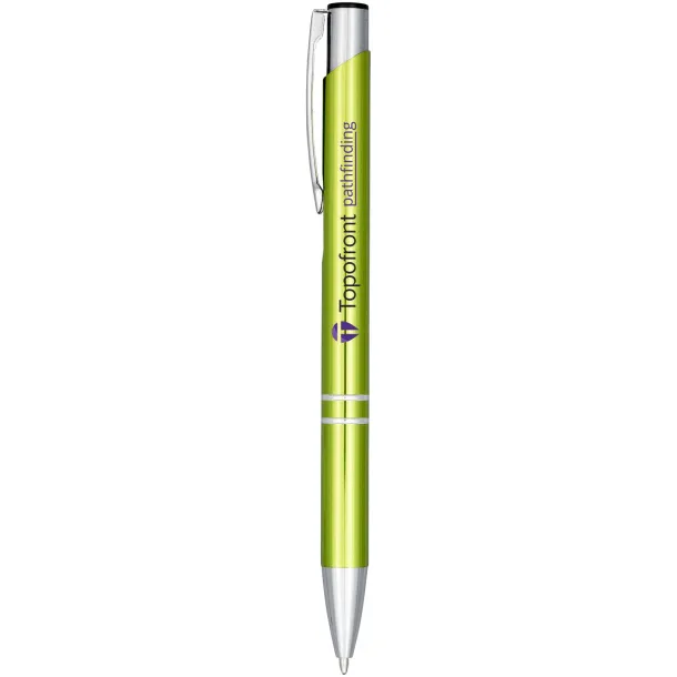 Moneta anodized aluminium click ballpoint pen - Unbranded Lime