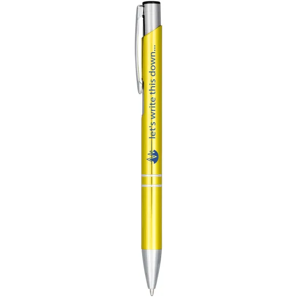 Moneta anodized aluminium click ballpoint pen - Unbranded Yellow