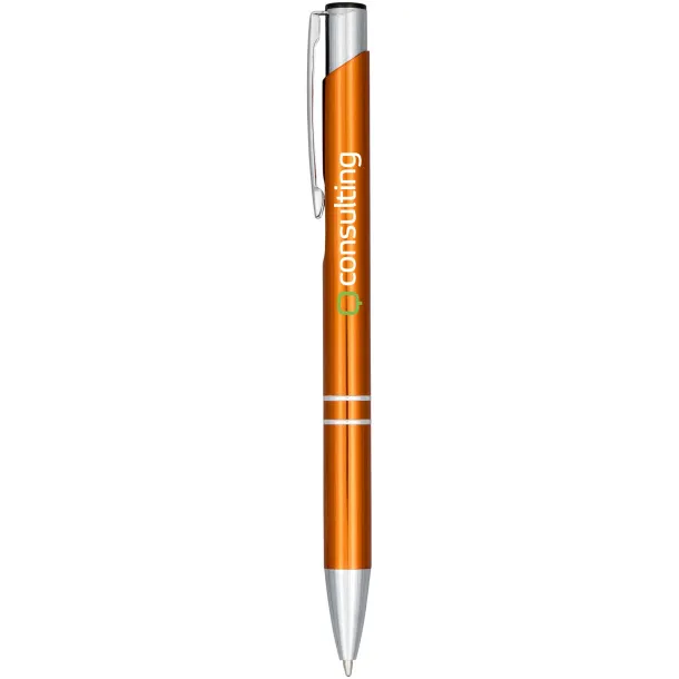 Moneta anodized aluminium click ballpoint pen - Unbranded Orange