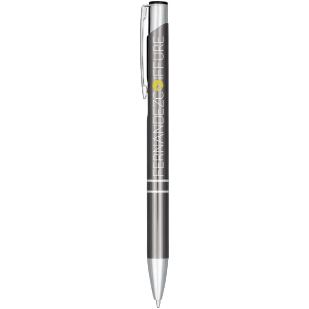 Moneta anodized aluminium click ballpoint pen - Unbranded Grey