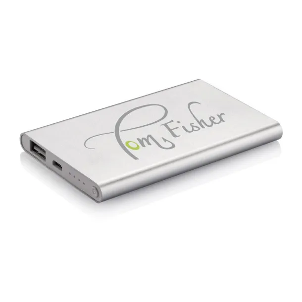  4.000 mAh slim powerbank - XD Collection Silver White