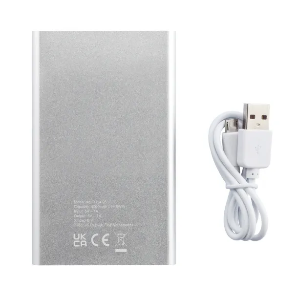  4.000 mAh slim powerbank - XD Collection Silver White