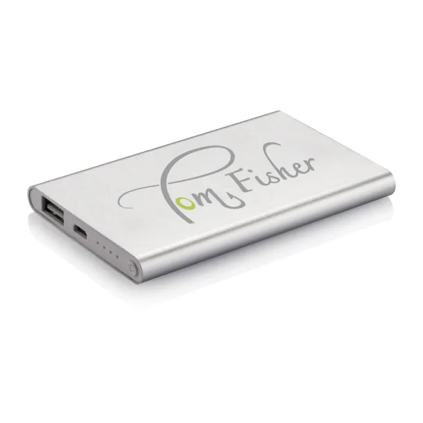  4.000 mAh slim powerbank - XD Collection Silver White