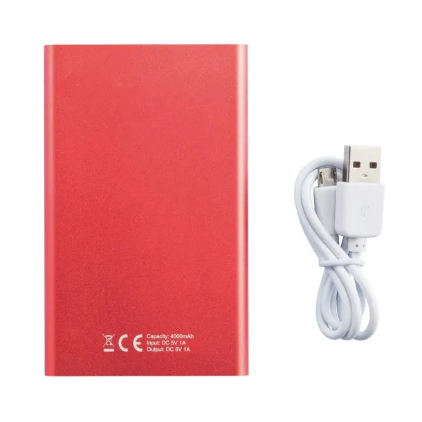  4.000 mAh slim powerbank - XD Collection Red White
