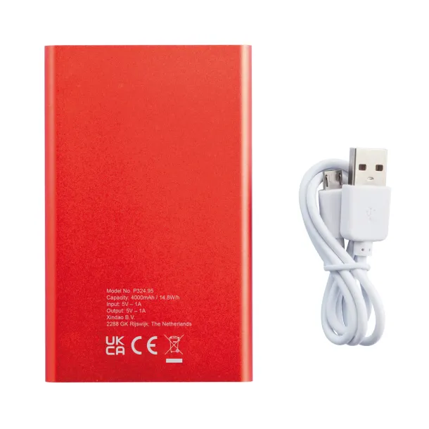  4.000 mAh slim powerbank - XD Collection Red White