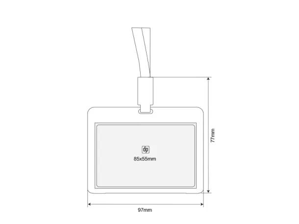 HOLDING plastic ID card holder with lanyard Black