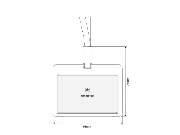 HOLDING plastic ID card holder with lanyard Black