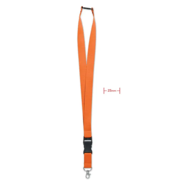 WIDE LANY Lanyard with metal hook 25mm Orange