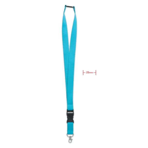 WIDE LANY Lanyard with metal hook 25mm Turquoise