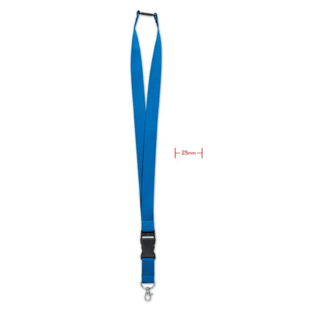 WIDE LANY Lanyard with metal hook 25mm Royal blue