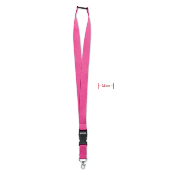 WIDE LANY Lanyard with metal hook 25mm Fuchsia