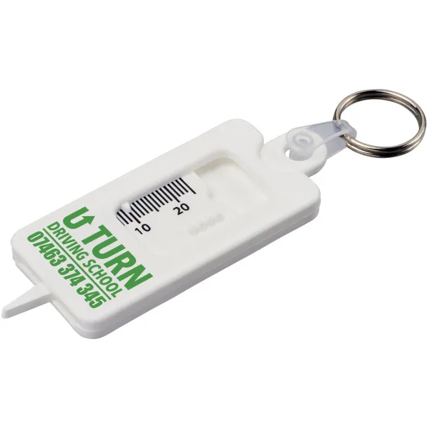 Kym recycled tyre tread check keychain - Unbranded White