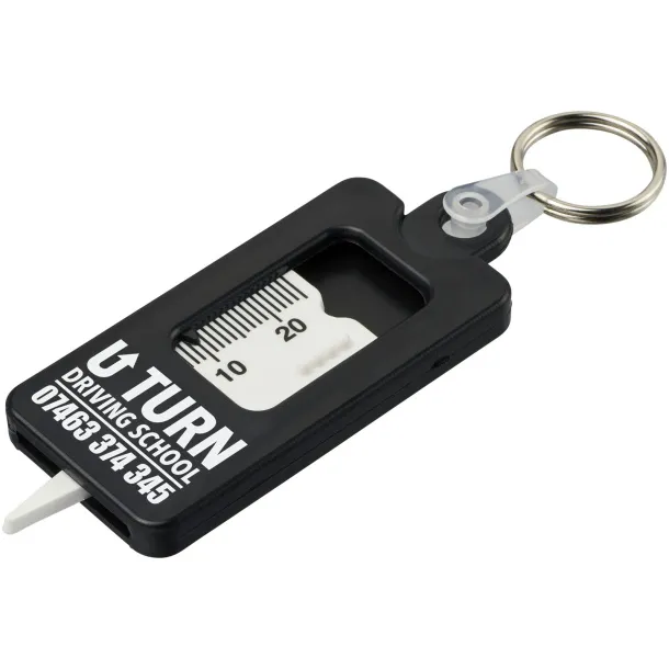 Kym recycled tyre tread check keychain Crna