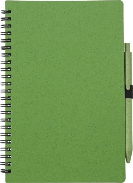 MASSIMO Wheat straw notebook with pen green