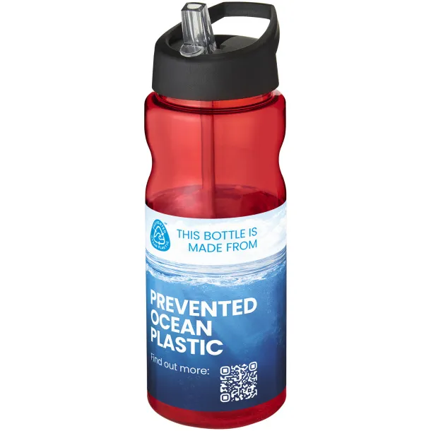 H2O Eco 650 ml spout lid sport bottle Red Solid black