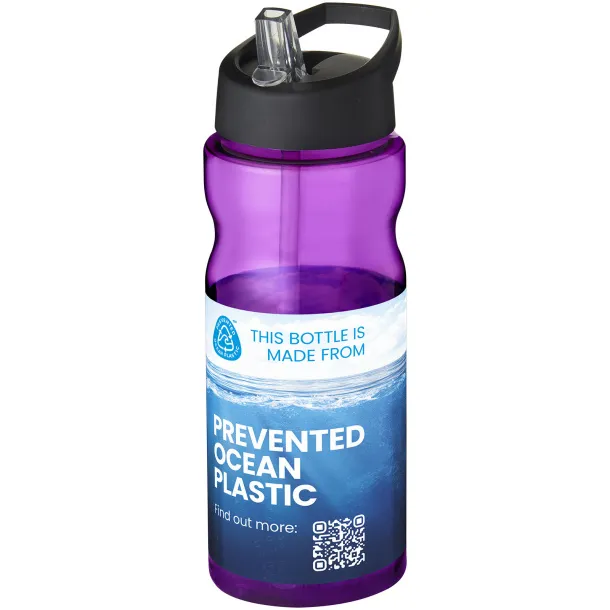 H2O Eco 650 ml spout lid sport bottle Purple Solid black