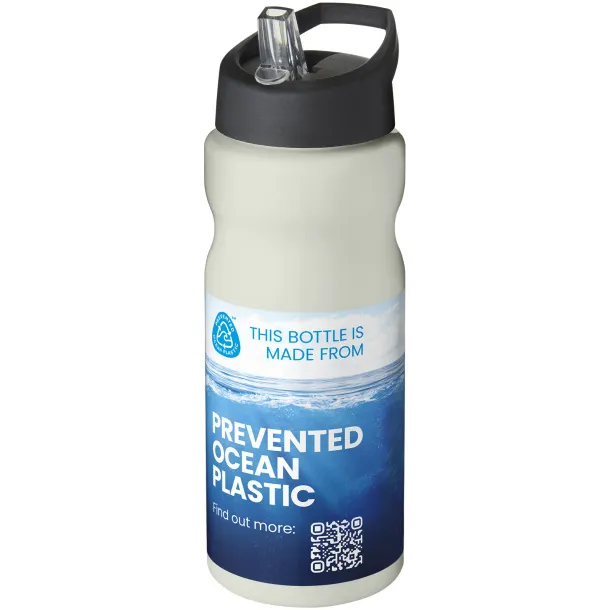 H2O Eco 650 ml spout lid sport bottle Ivory white Crna