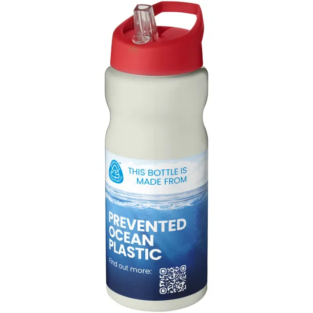 H2O Eco sportska boca, 650 ml Ivory white Crvena