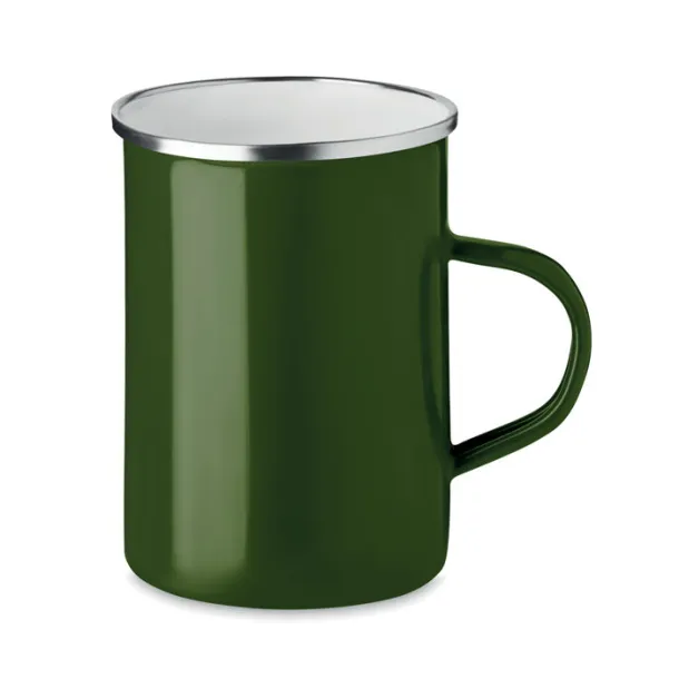 SILVER Metal mug with enamel layer Green