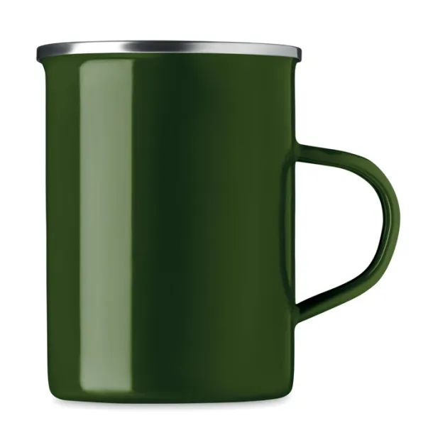 SILVER Metal mug with enamel layer Green