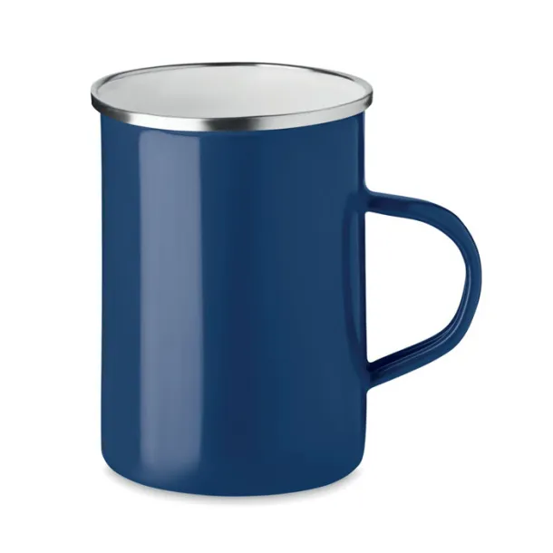 SILVER Metal mug with enamel layer Blue