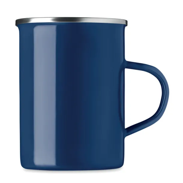 SILVER Metal mug with enamel layer Blue