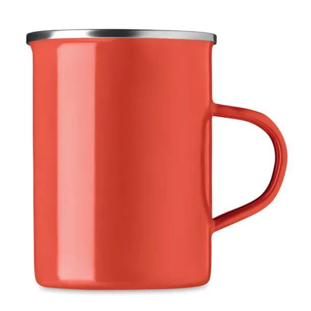 SILVER Metal mug with enamel layer Red