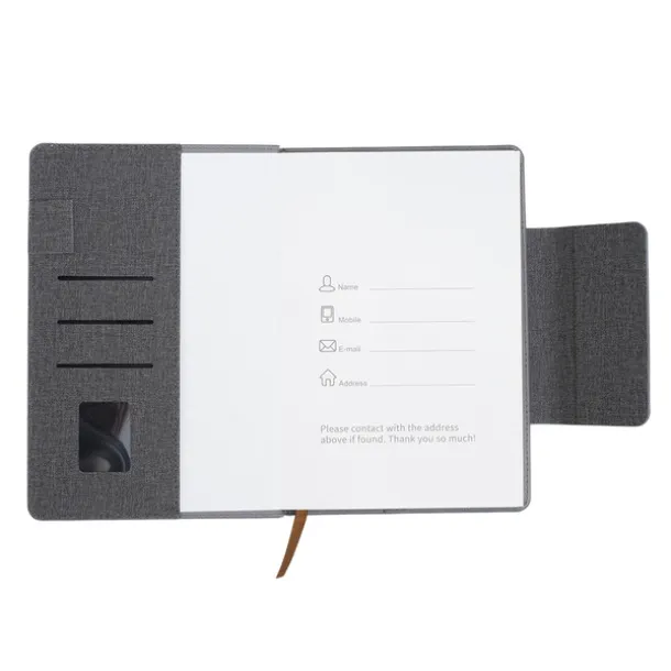 LEGAN notebook with pockets for business cards Grey