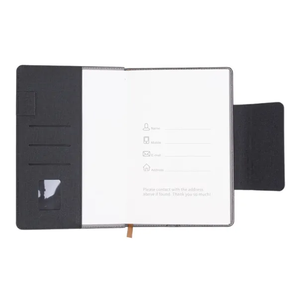 LEGAN notebook with pockets for business cards Black