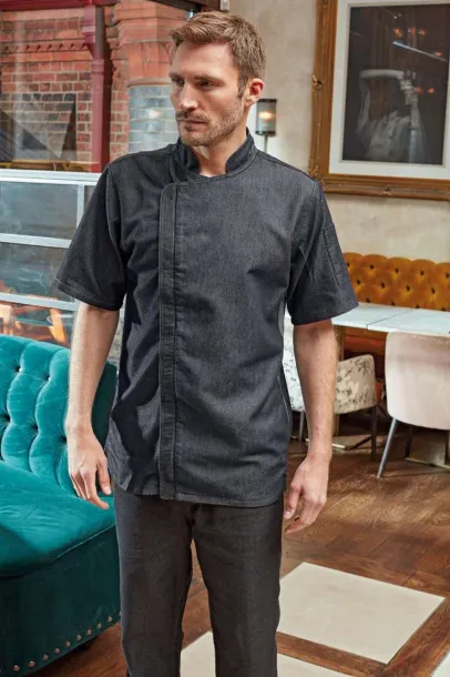  CHEF'S ZIP-CLOSE SHORT SLEEVE JACKET - Premier Black Denim