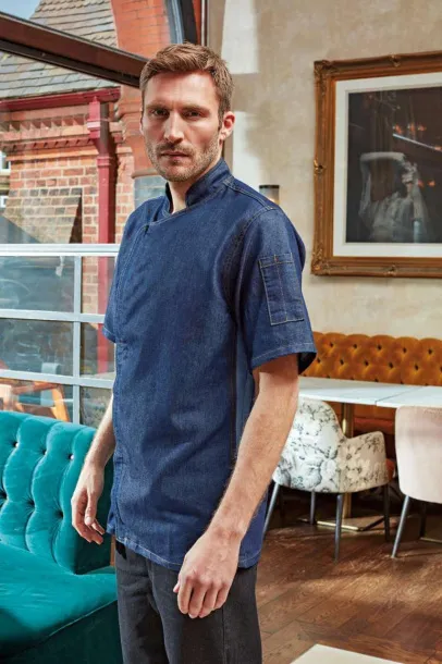  CHEF'S ZIP-CLOSE SHORT SLEEVE JACKET - Premier Indigo Denim