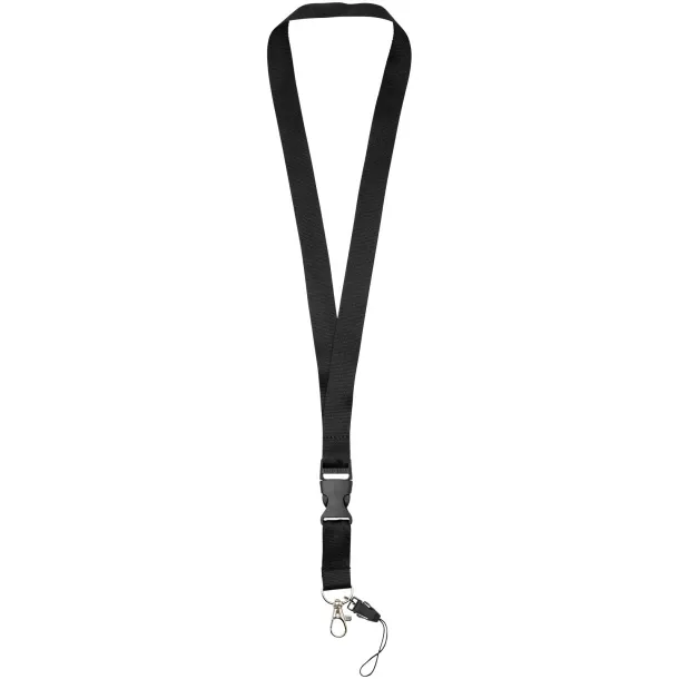 Sagan phone holder lanyard with detachable buckle Solid black