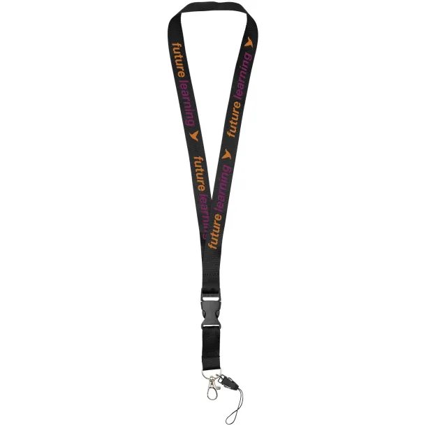 Sagan phone holder lanyard with detachable buckle Solid black