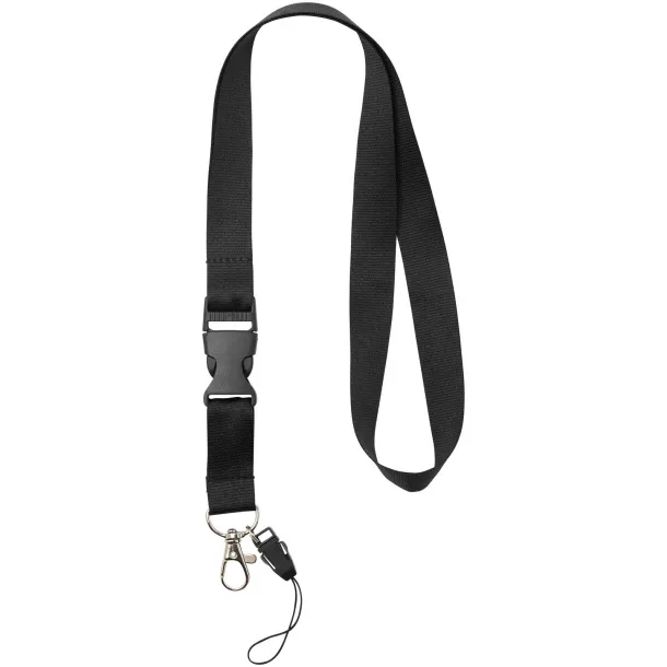 Sagan phone holder lanyard with detachable buckle Solid black