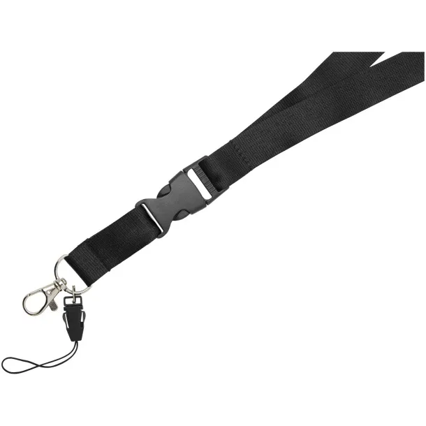 Sagan phone holder lanyard with detachable buckle Solid black