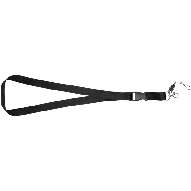 Sagan phone holder lanyard with detachable buckle Solid black