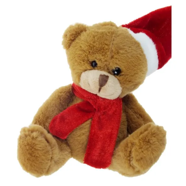 Nathan Brown Plush Christmas teddy bear brown Crvena