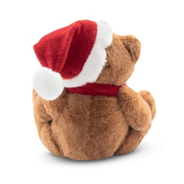 Nathan Brown Plush Christmas teddy bear brown Crvena
